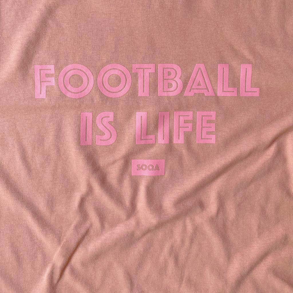 SOQA T "FOOTBALL IS LIFE" Salmon